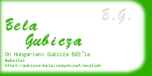 bela gubicza business card